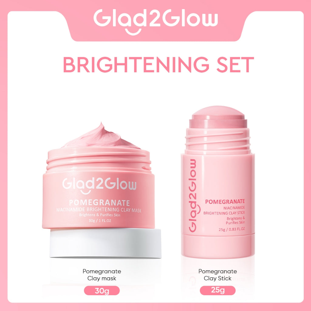 Glad2Glow Pomegranate Niacinamide Brightening Clay Stick Masker Glad2Glow Masker Wajah  Masker Brightening Masker Glowing Mud Masker Clay Masker Pencerah Wajah Masker Mencerahkan Clay Mask Brightening Clay Stik Pembersih Komedo Masker Stik Masker Muka