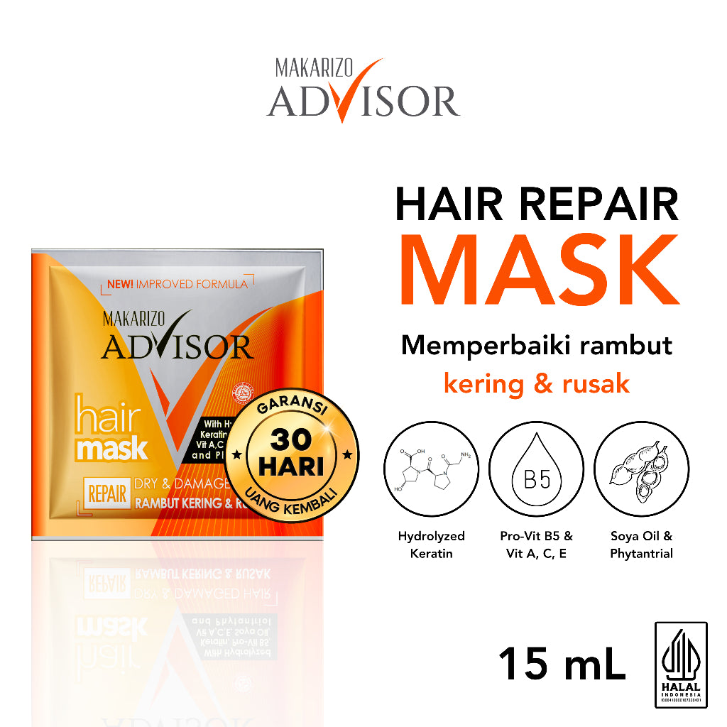 Makarizo Advisor Hair Repair Mask 15 mL & 30 mL - Masker Rambut / Hair Mask / Rambut Lembut