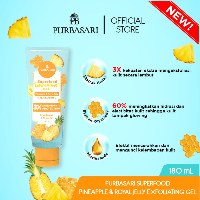 [1pcs] Purbasari Superfood EXFOLIATING GEL / peel badan Lulur Pencerah