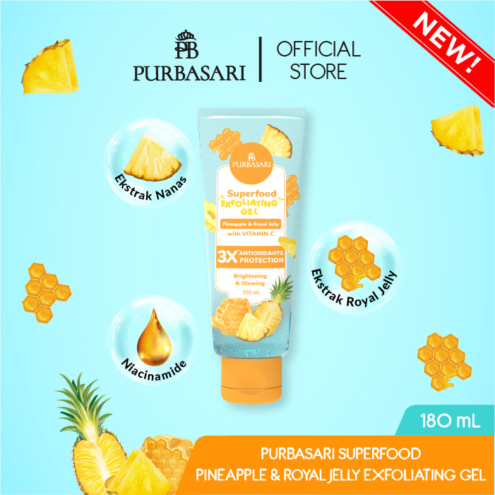[1pcs] Purbasari Superfood EXFOLIATING GEL / peel badan Lulur Pencerah