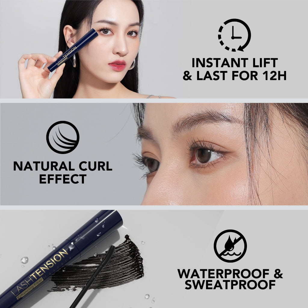 YOU Lashtension Enhancing Fiber Mascara Maskara Waterproof Tahan 12 Jam Lash Lift Kosmetik Mata