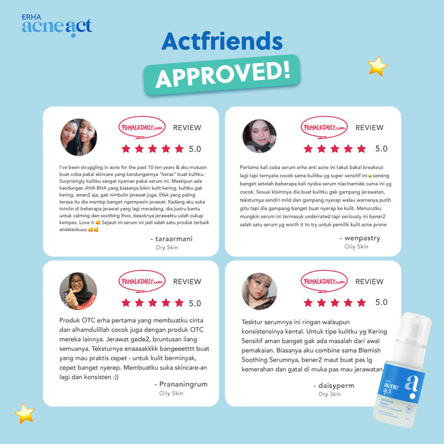 ERHA Acneact Anti Acne Serum 30ml - Serum Kulit Minyak dan Jerawat | Salicylic Acid | Niacinamide