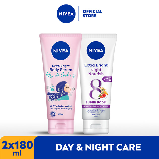NIVEA Body Serum Extra White Day & Night - Hijab Cooling + Night Nourish