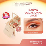 WARDAH Colorfit Quad Eye Palette - Eyeshadow 4 in 1 Pigmented, Blendable, Mudah Digunakan - Eye shadow - Makeup