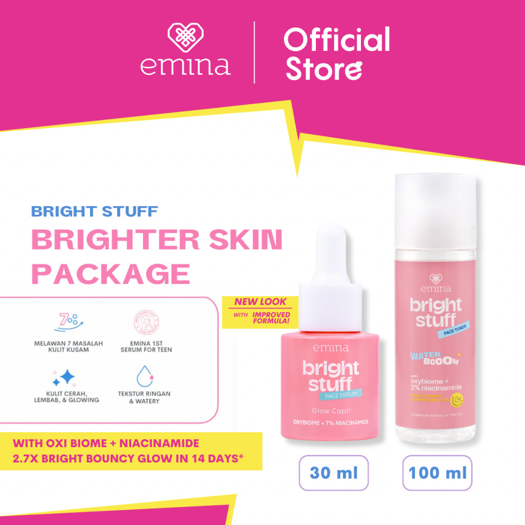 Emina Brighter Skin Package (Face Serum & Face Toner) - Paket Perawatan Mencerahkan Anti Kusam