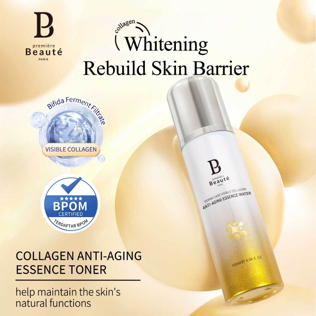 PREMIERE BEAUTE Toner Collagen DERMA CARE VISIBLE COLLAGEN ANTI-AGING ESSENCE Repair Toner 100ML Rebuild Whitening memberikan hasil yang sangat efektif melembabkan[BPOM]