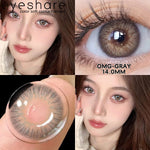 Eyeshare Softlens Omg Abu-Abu Coklat Ungu 1 Pasang 14.0mm Lensa Kontak