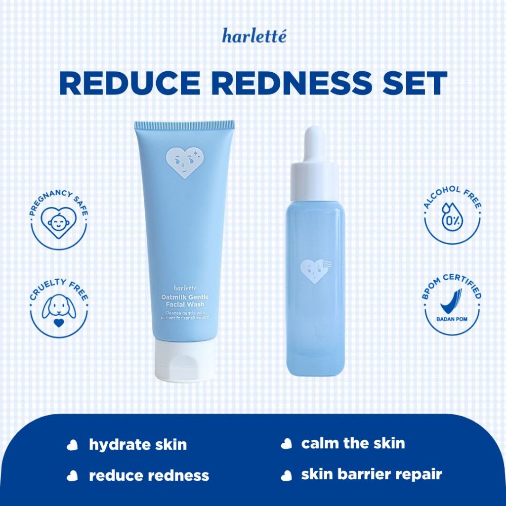 [2 PCS BUNDLING FACIAL WASH] Harlette Oatmilk Gentle Facial Wash 100 g + Chill Oat Serum 30 mL