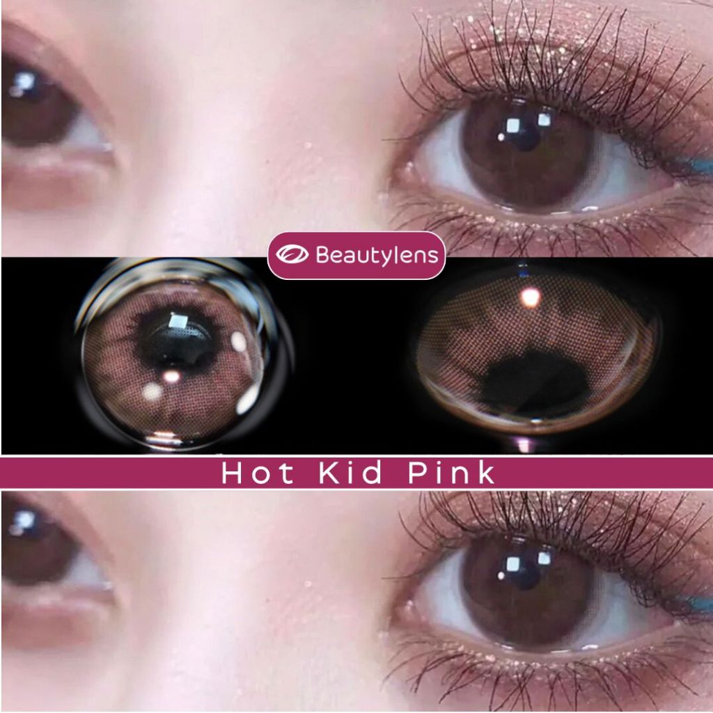 Live18 Hot Kid Pink 14.0 BEAUTYLENS Softlens Berwarna Lensa Merah Muda dan Cokelat normal&minus