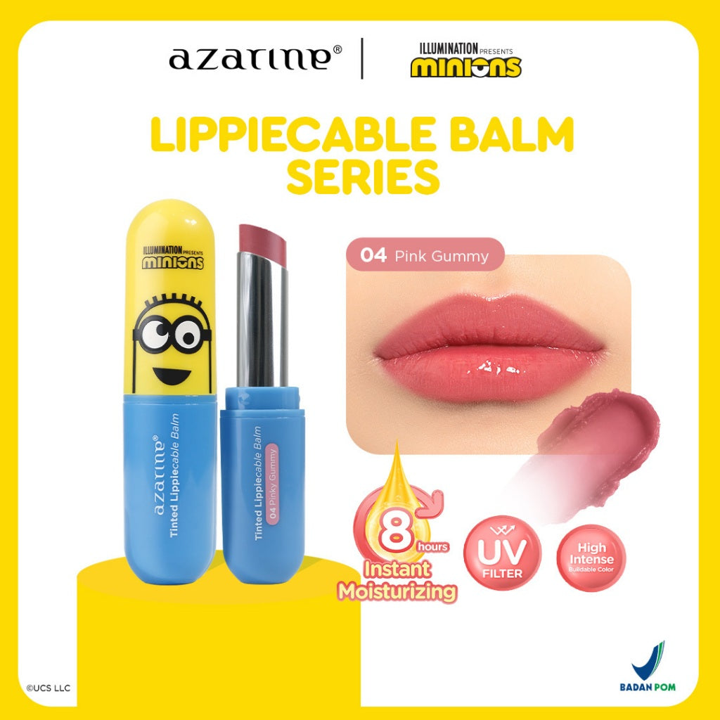 Azarine Tinted Lippiecable Balm Series 3.5g Lip Balm Moisturizing Long Lasting Extra Lightweight with UV Filter