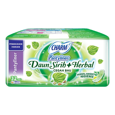 CHARM PANTYLINER DAUN SIRIH + HERBAL 32  PCS
