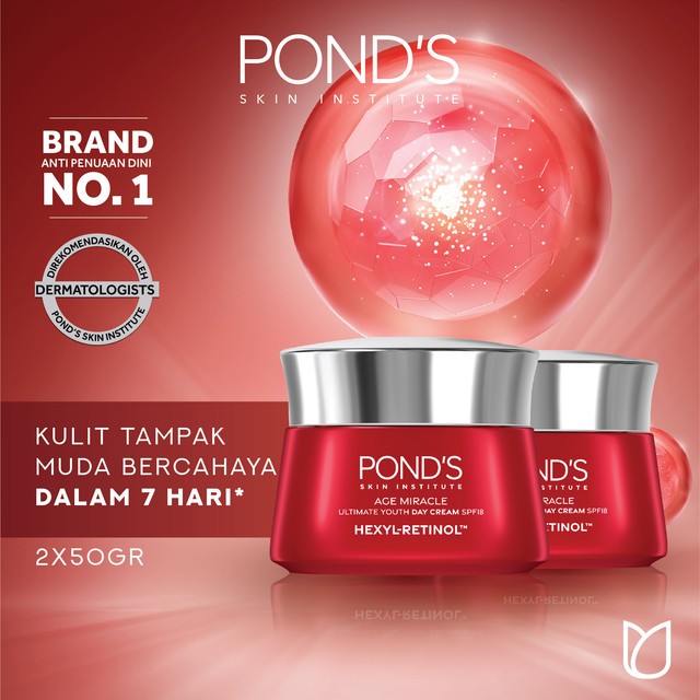 Jakarta Fashion Week 2025 - Pond's Age Miracle Hexyl Retinol Niacinamide Day Cream 50gr x2 (Mencerahkan Kulit dalam 7 hari dengan 10x kekuatan Anti Aging Terbaik)