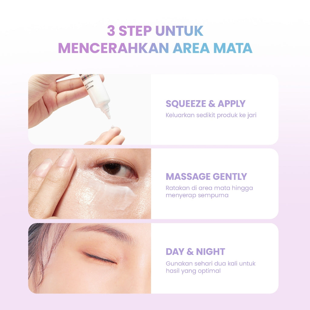 YOU Radiance Glow Advanced Eye Serum Eye Cream Mencerahkan Mata Panda dengan Sakura Extract, Niacinamide, Vitamin C, Collagen, Peptide