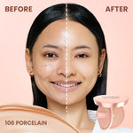 Hanasui Serum Cushion Soulmatte - Matte Finish UVA & UVB Protection Perfect Coverage Menyamarkan Pori-Pori Garis Halus Noda Wajah