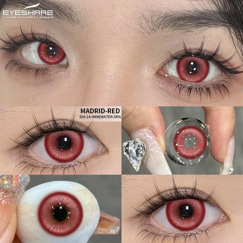 Eyeshare Putih Black Softlens 1Pasang 14.5mm Lensa Kontak Cosplay Softlen