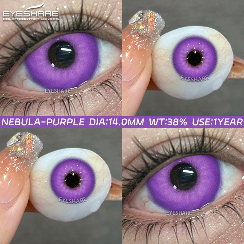 Eyeshare Putih Black Softlens 1Pasang 14.5mm Lensa Kontak Cosplay Softlen
