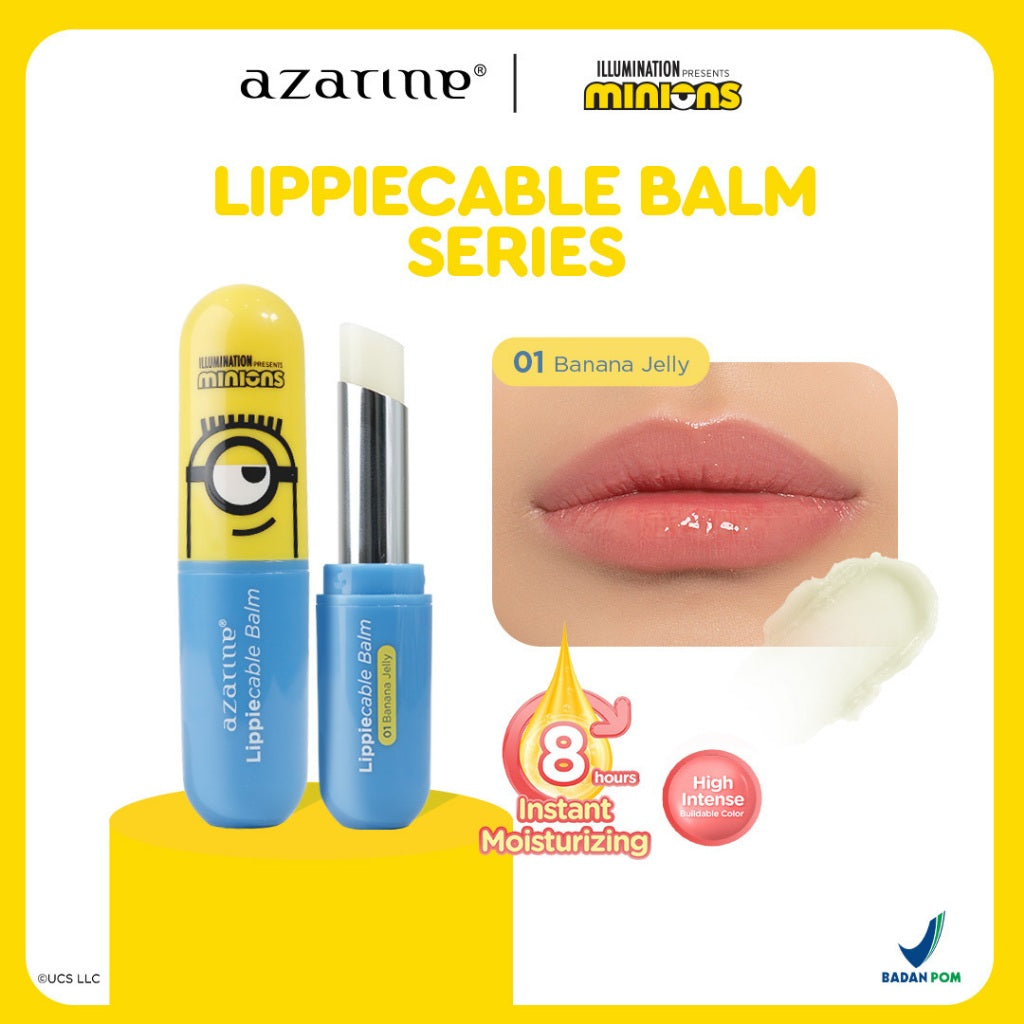 Azarine Tinted Lippiecable Balm Series 3.5g Lip Balm Moisturizing Long Lasting Extra Lightweight with UV Filter