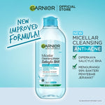Paket Skincare Garnier Bright Complete Anti Acne Complete Set Untuk Maksimal  Lawan Jerawat dan Bekas Jerawat /Serum Jerawat, Cleanser Jerawat, Micellar Water (Micellar 125 ml + Serum 30 ml + Foam 100 ml)