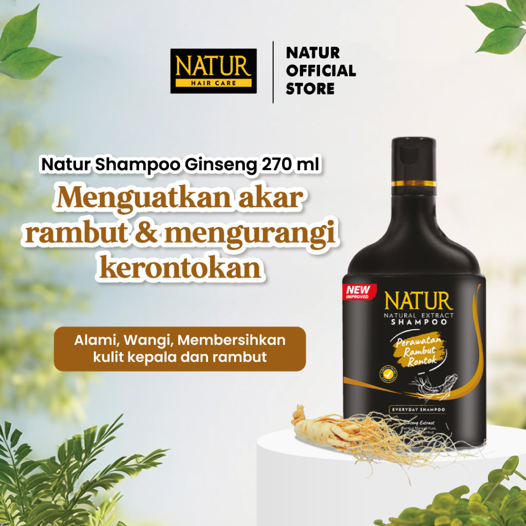 Natur Shampoo Extract Ginseng 270 ml  - Shampoo untuk Rambut Rontok / Anti Hair Fall
