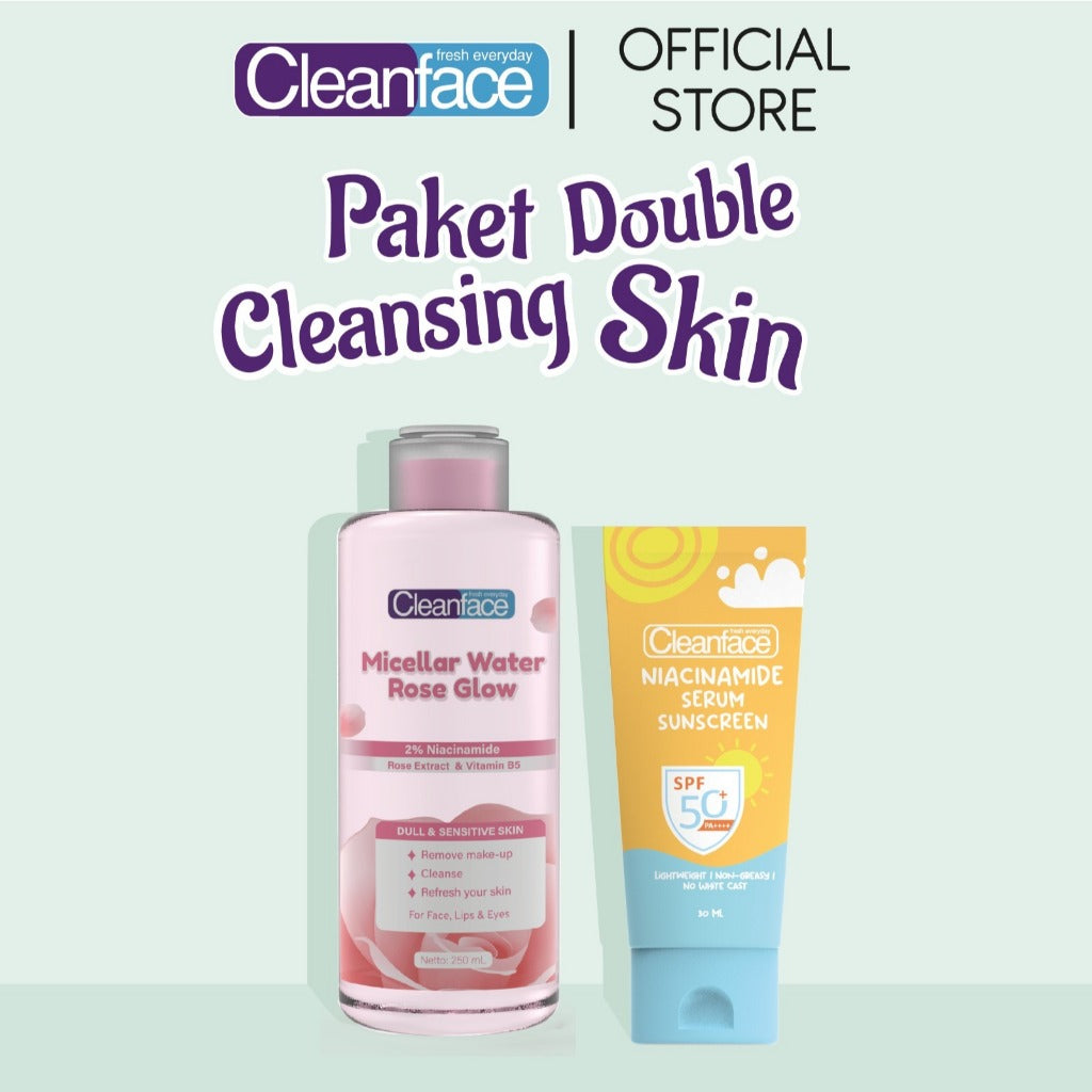 [DAPAT 2] Purbasari Cleanface Micellar Water 250ml & Sunscreen Niacinamide SPF 50++ - Makeup Remover Cleanser