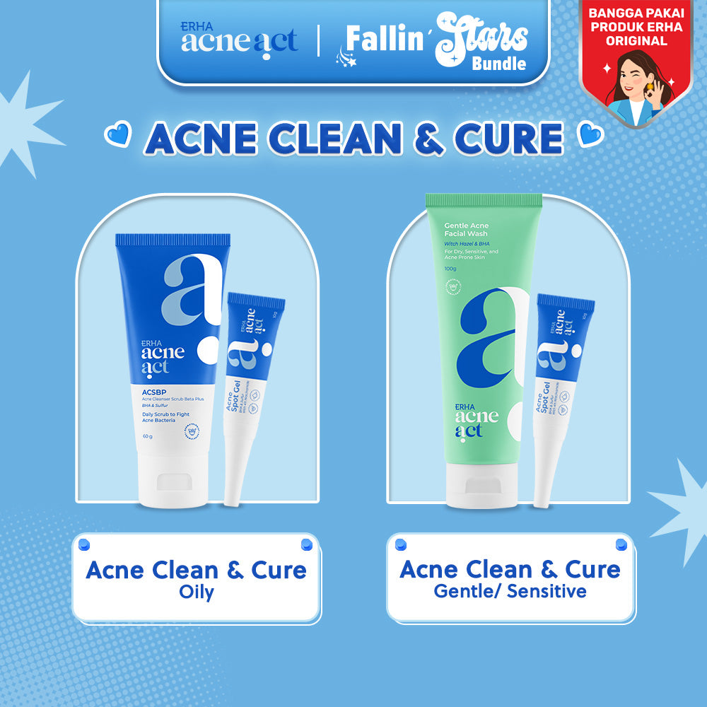 ERHA Acneact Acne Clean & Cure Set - Perawatan Untuk Kulit Berjerawat dan Berminyak