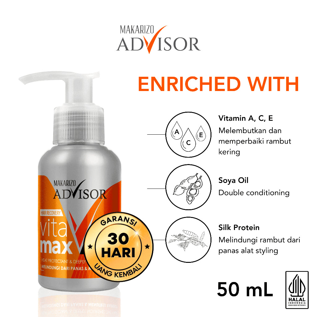 Makarizo Advisor Hair Recovery Vitamax 50mL - Vitamin Rambut / Hair Vitamin / Serum Rambut