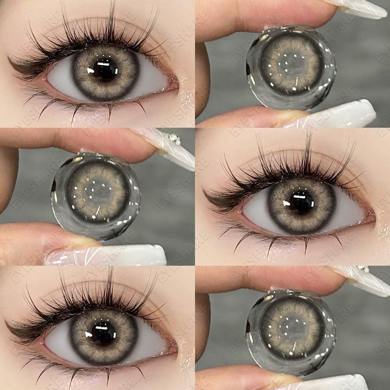 Eyeshare Ocean Darkgray Softlens 1Pasang 14.2mm Big Eyes Softlen Lensa Kontak Warna soflens