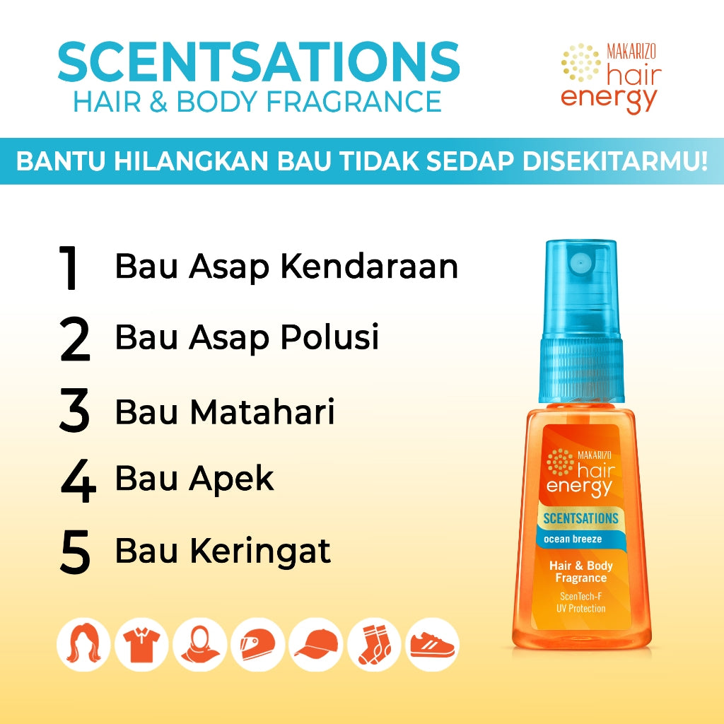 Makarizo Hair Energy Scentsations Hair Fragrance Ocean Breeze 30 mL Parfum Rambut