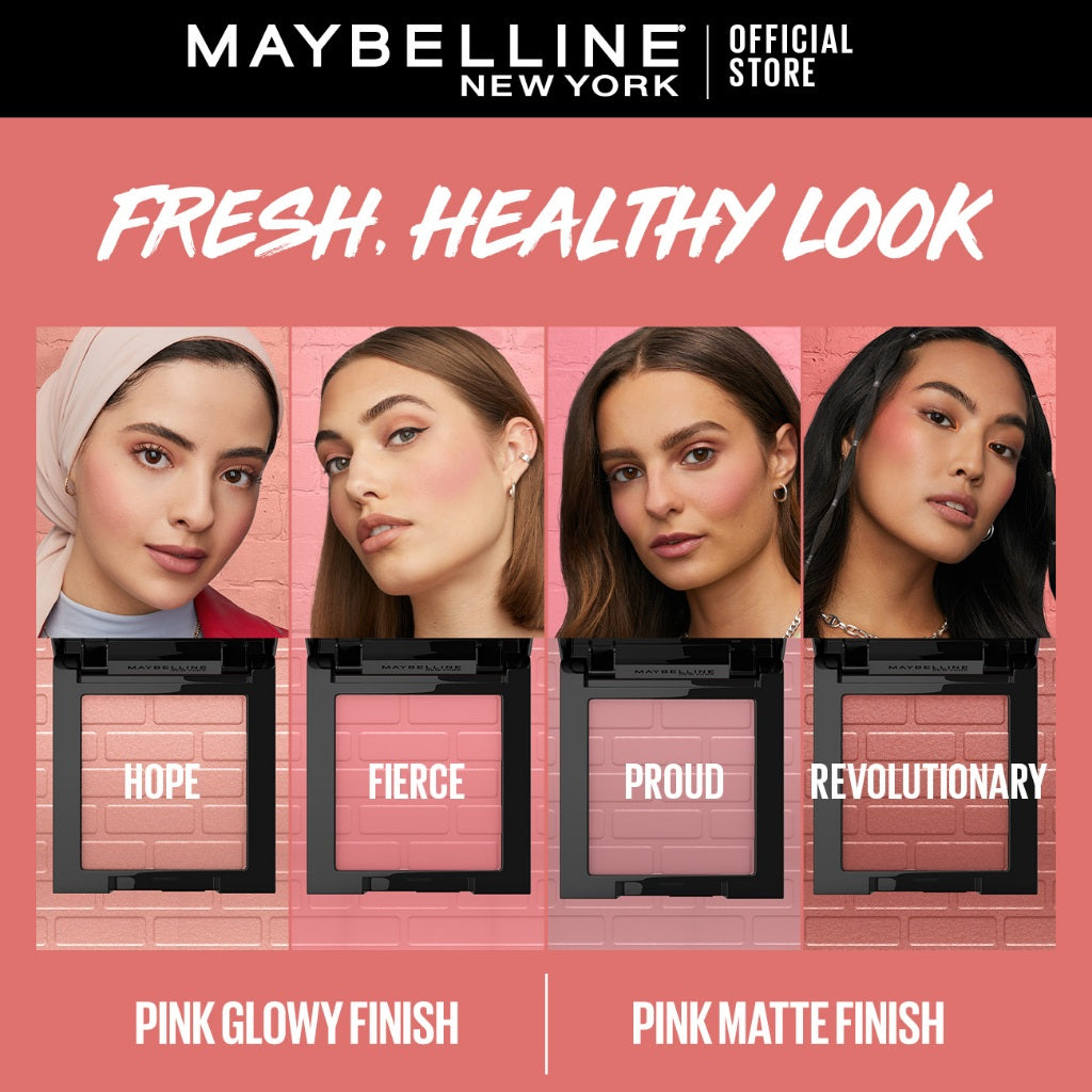 MAYBELLINE OFFICIAL Fit Me! Powder Blush Make Up - Blush On Pigmented Dengan Hasil Natural Yang Tahan Lama - Tersedia Dalam 4 Warna