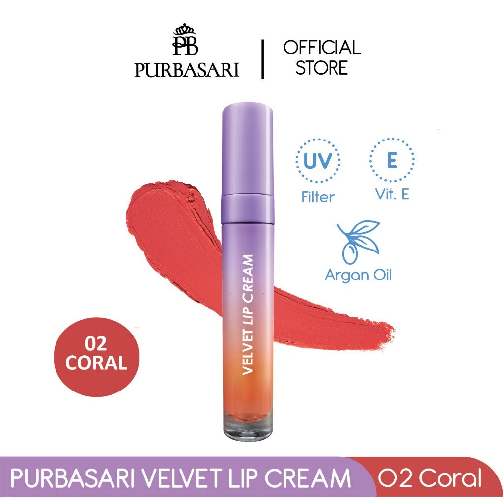 [BUY 2 GET 3] 2pcs Purbasari Velvet Lip Cream FREE Purbasari Flawless TWC