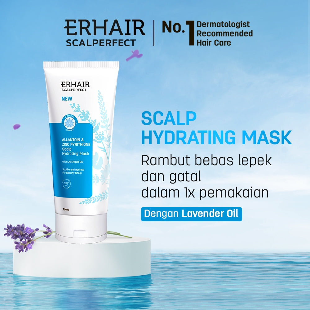 ERHAIR Scalperfect Hydrating Mask 200ml - Masker Kulit Kepala bebas Gatal & Berketombe Menenangkan Kulit Kepala Gatal, Iritasi, Minyak dan Mengurangi Ketombe Seboroik | Menthol Cooling Sensation