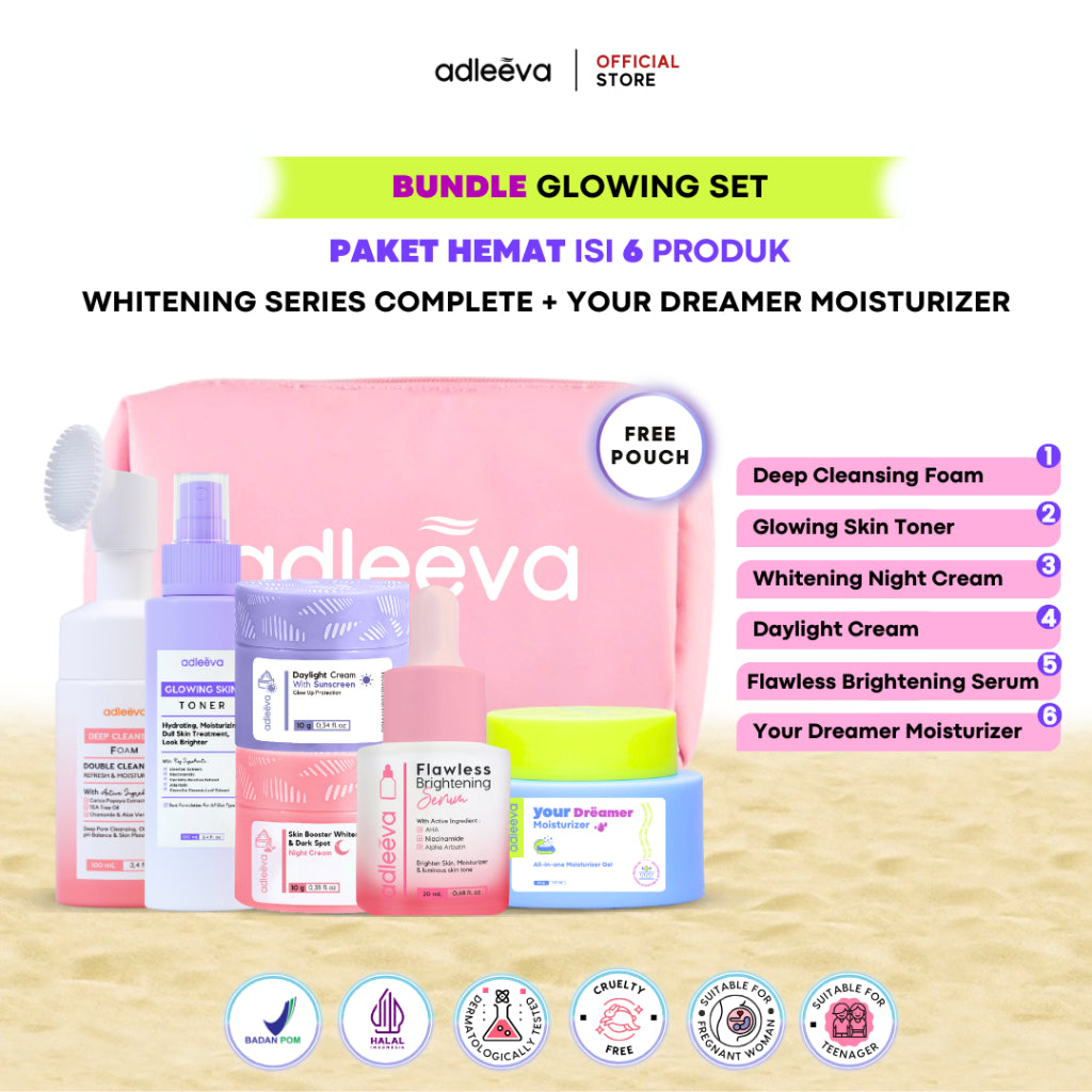 ADLEEVA - [BUNDLE SET] ACNE / WHITENING GLOWING SET (Paket Complete + Moisturizer + Essence) (PAKET HEMAT UNTUNG BANYAK)