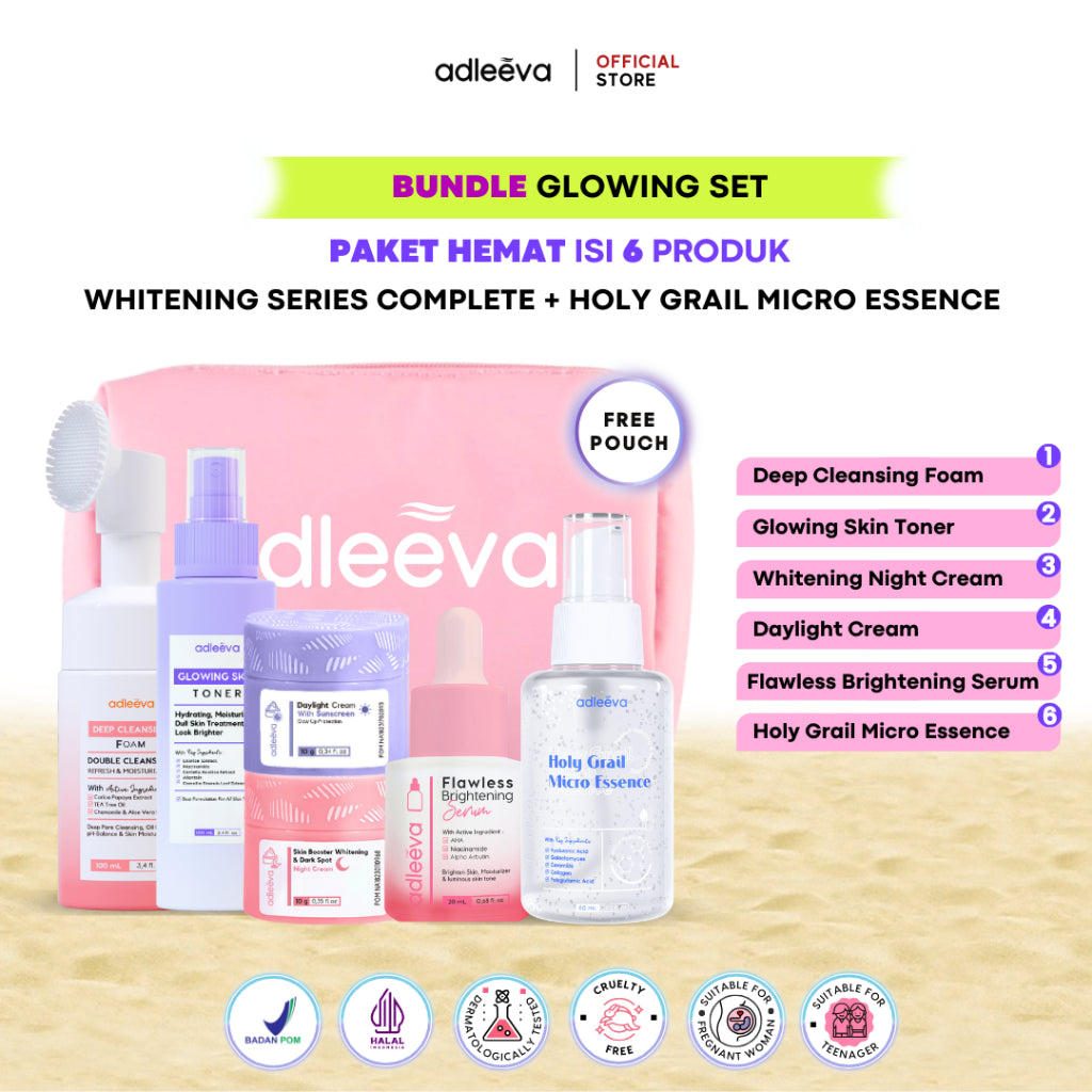 ADLEEVA - [BUNDLE SET] ACNE / WHITENING GLOWING SET (Paket Complete + Moisturizer + Essence) (PAKET HEMAT UNTUNG BANYAK)