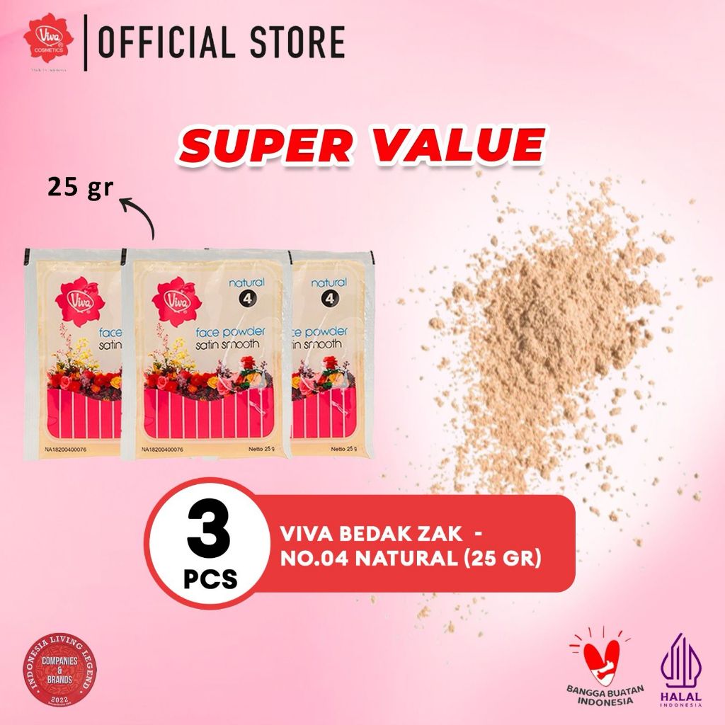 [Super Value !!!] Viva Bedak Zak (Refill - Face Powder) - Tersedia 3 Varian Warna (Isi 3 Pcs)