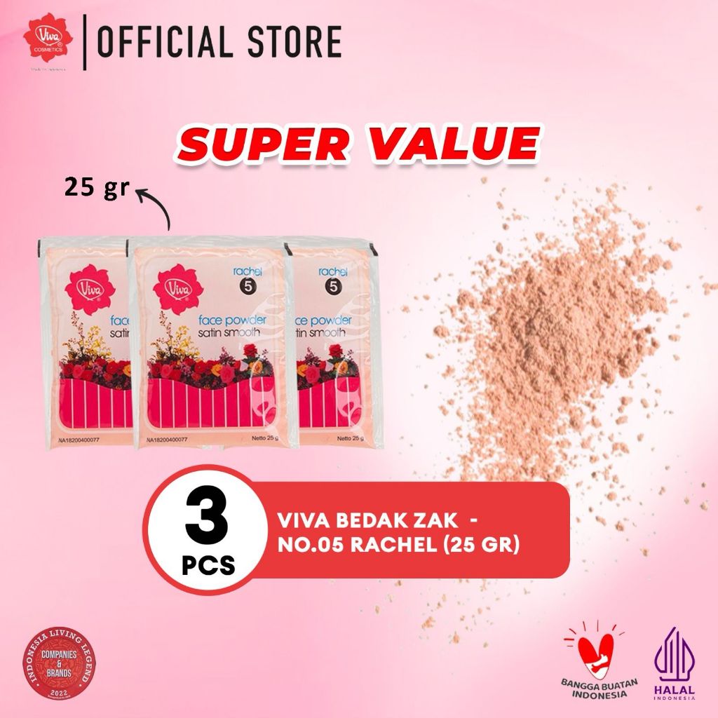 [Super Value !!!] Viva Bedak Zak (Refill - Face Powder) - Tersedia 3 Varian Warna (Isi 3 Pcs)