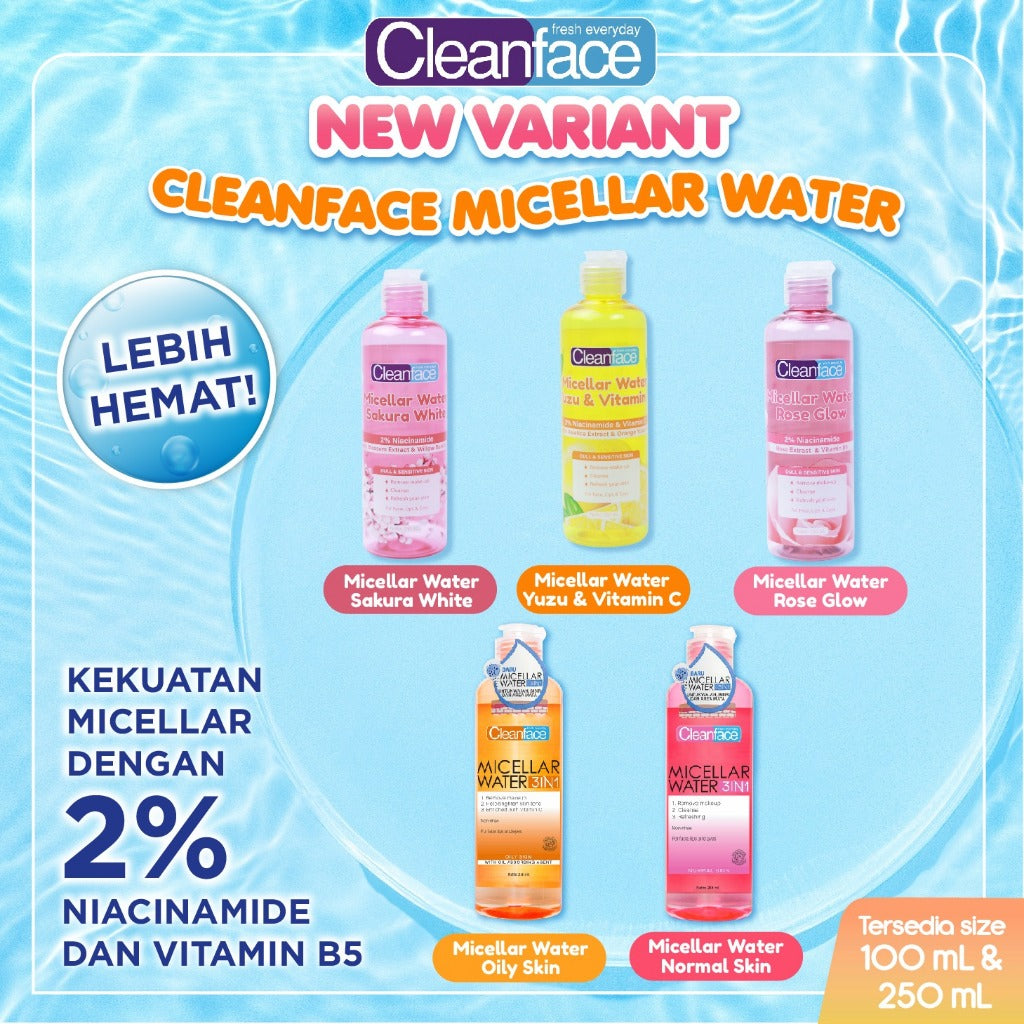 [Lebih Murah] Purbasari Cleanface Micellar Water 250 ml / Pembersih Wajah / Pembersih Makeup Waterproof