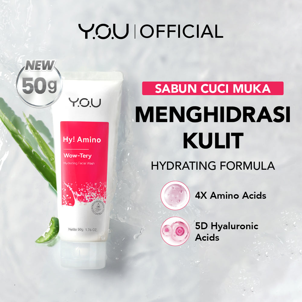 YOU Hy! Amino Facial Wash 50g Anti Acne, Hydrating, Brightening, Oil Control Sabun Cuci Muka