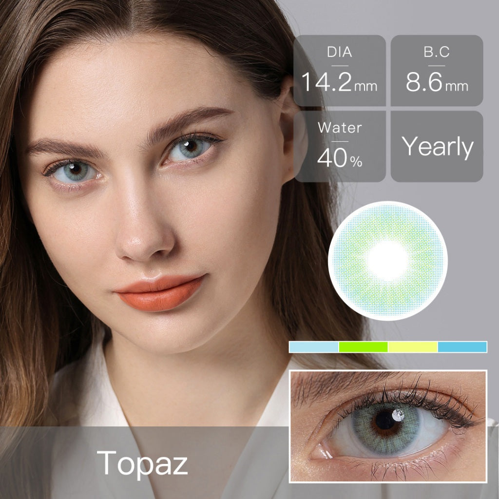 Softlens Minus (0.00 s/d -8.00) lensa kontak warna 14.2MM Graphite Lens softlens min kadar air 40% Yearly