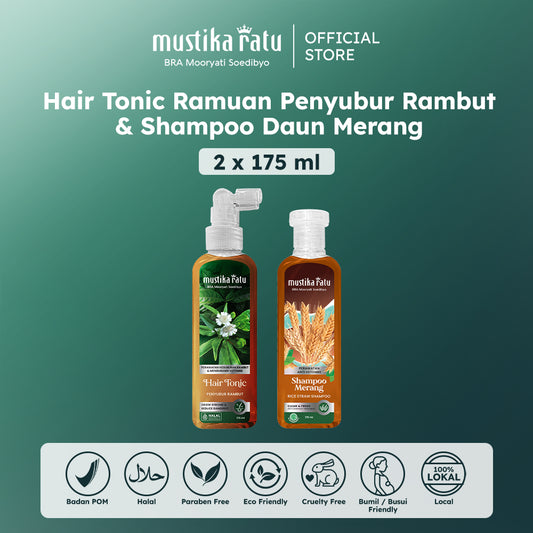 Mustika Ratu Bundling Shampoo Merang & Ramuan Penyubur Rambut 175ml