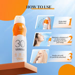 PREMIERE BEAUTE Sunscreen Spray 140ml (SPF 30 PA+++) White Skincare Series Suncreen wajah UV Waterproof Shield Barrier Anti-Aging Brightening Whitening Mencerahkan Wajah Melindungi Kulit dari Sinar Niacinamide Ceramide