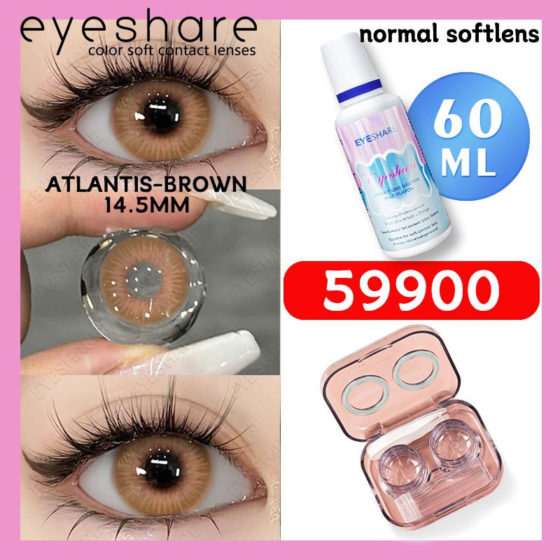 Eyeshare 1Pasang Softlens 14.5mm + Solution Cairan 60ml + kotak cermin