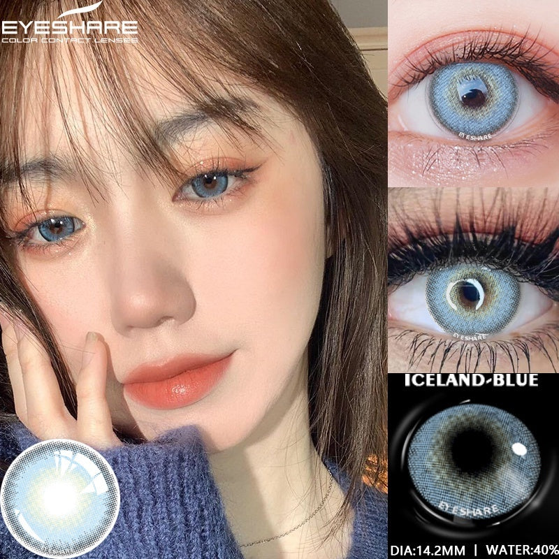 Eyeshare Iceland Brown 1Pasang 14.2mm Lensa Kontak Soflens Warna softlense