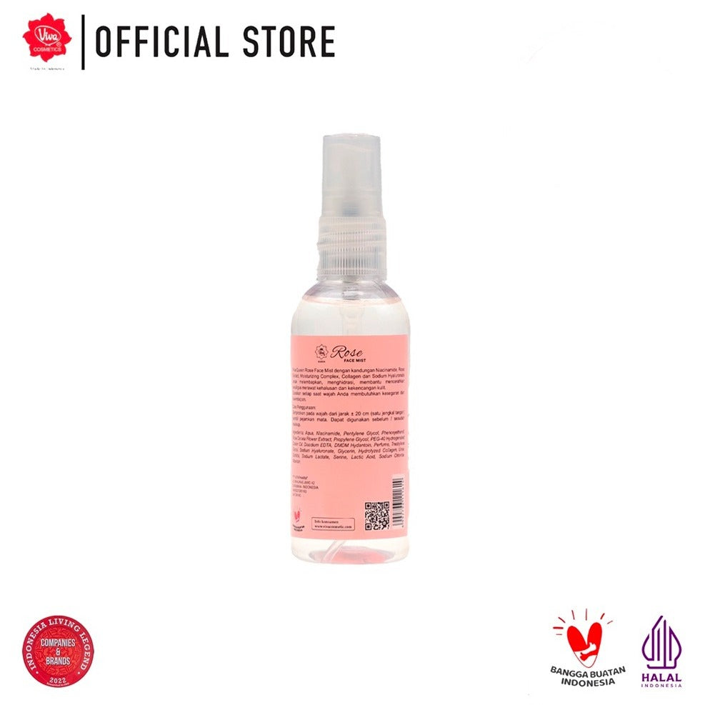Viva Queen Rose Face Mist with NIACINAMIDE, COLLAGEN, MOISTURIZING COMPLEX & ROSE EXTRACT - 60ml