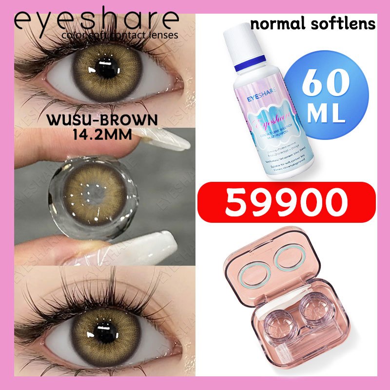 Eyeshare 1Pasang Softlens 14.5mm + Solution Cairan 60ml + kotak cermin