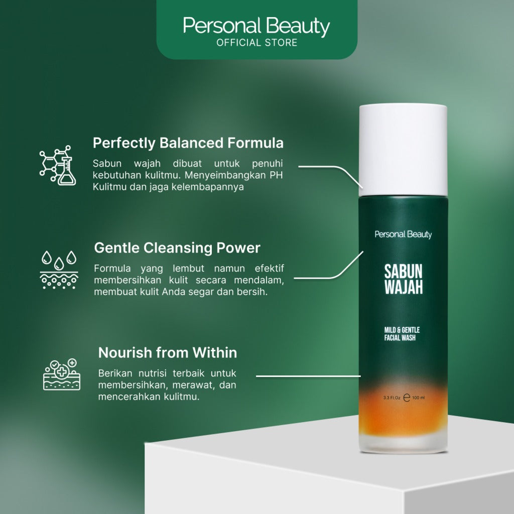 Personal Beauty Sabun wajah Mild & Gentle Facial Wash Mencerahkan Wajah Secara Maksimal