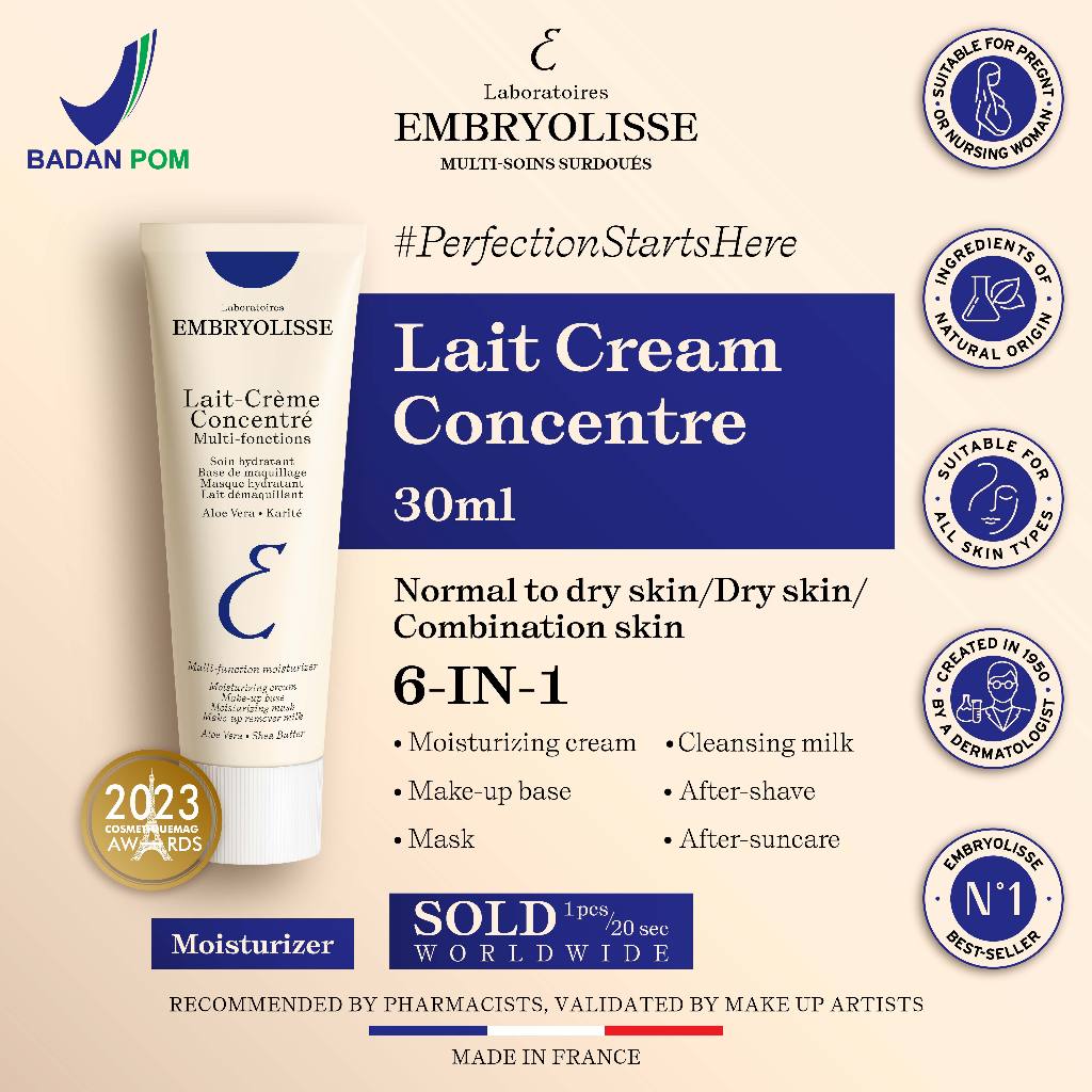 Embryolisse Bundle - Lait Creme Concentrate 30ml Pelembab Wajah + Micellar 250ml
