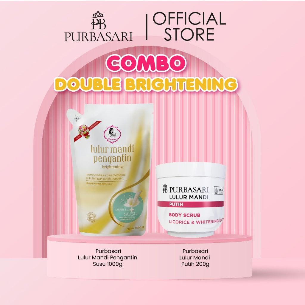 [BUNDLE PRAKTIS] Purbasari Lulur Mandi Pengantin 1KG & Lulur Mandi Putih 200G