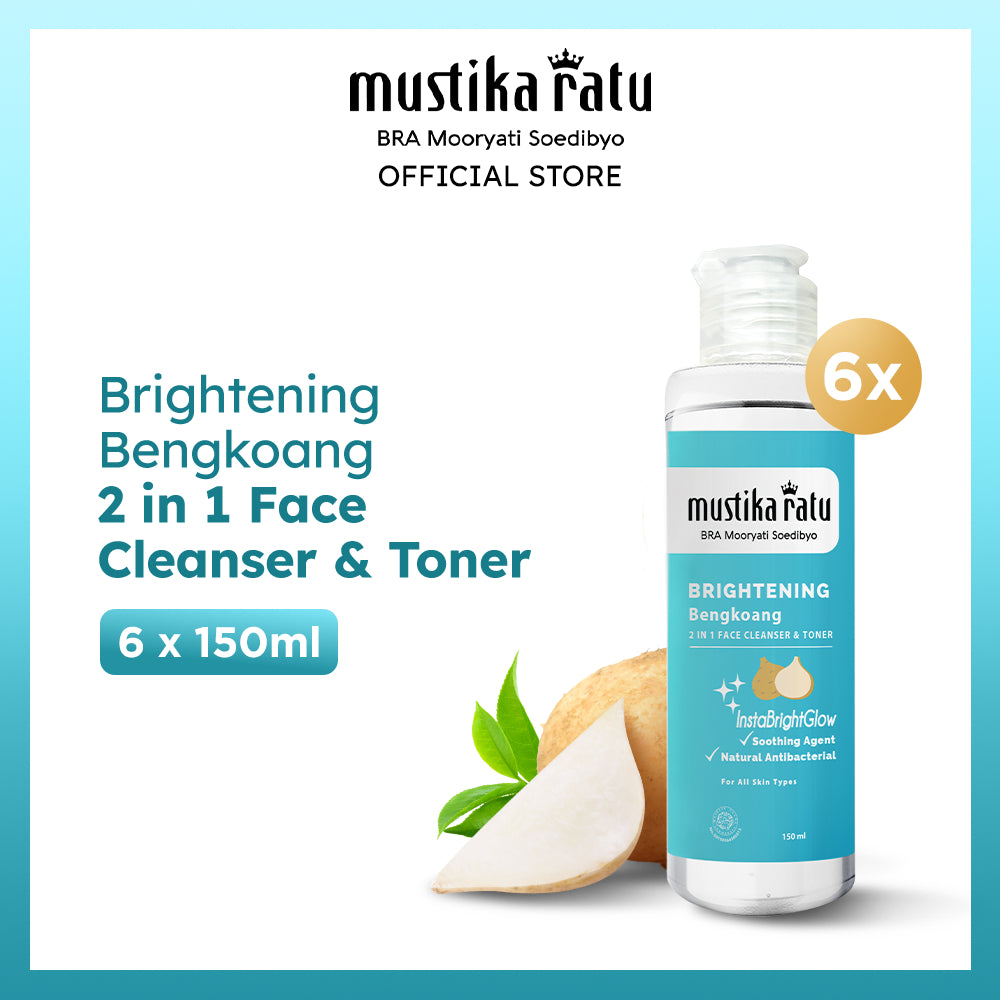 Mustika Ratu Brightening Bengkoang 2 in 1 Face Cleanser & Toner 150 ml - 6Pcs