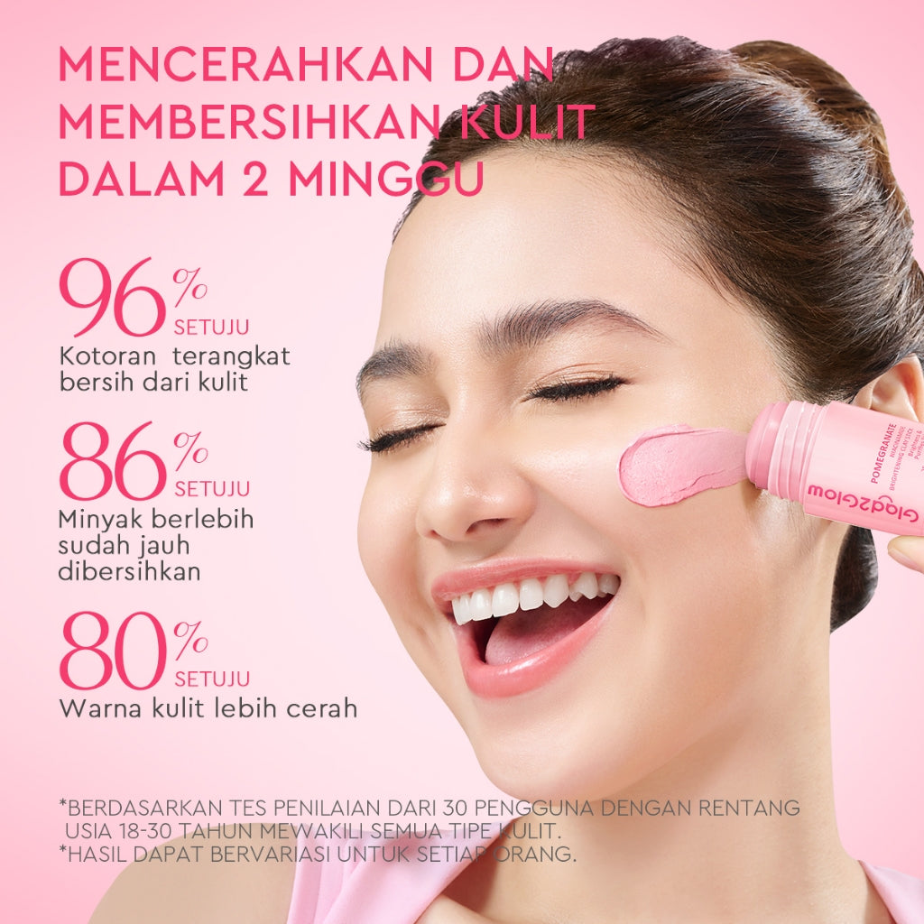 Glad2Glow Pomegranate Niacinamide Brightening Clay Stick Masker Glad2Glow Masker Wajah  Masker Brightening Masker Glowing Mud Masker Clay Masker Pencerah Wajah Masker Mencerahkan Clay Mask Brightening Clay Stik Pembersih Komedo Masker Stik Masker Muka