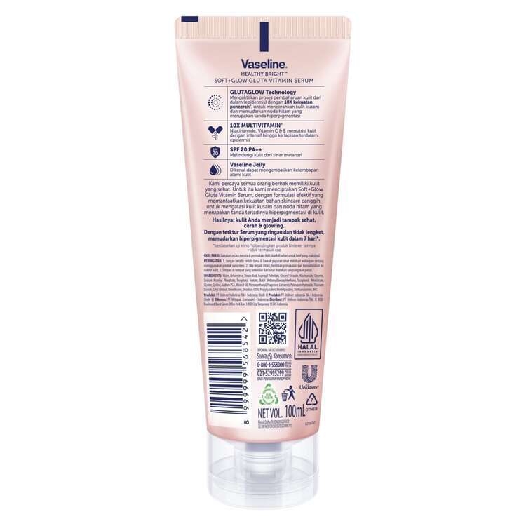 VASELINE SOFT GLOW GLUTA VITAMIN SPF 20 BODY SERUM NIACINAMIDE 100ML